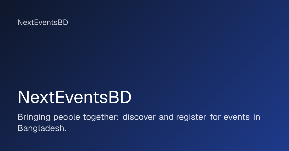 Events · NextEventsBD